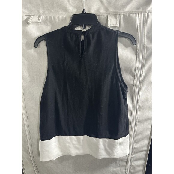 ASOS Black White Sheer Tank Top Blouse Casual Size 8 - Picture 6 of 6